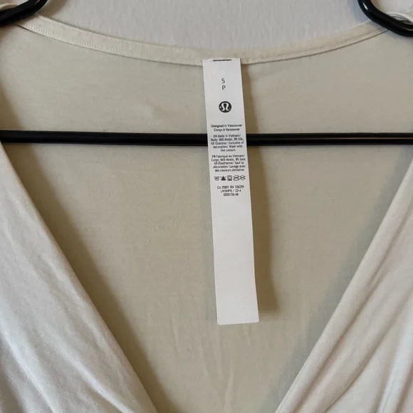 Lululemon Athletica Cream V-Neck Blouse - Picture 3 of 4